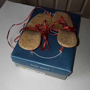 Nine West-LACE WRAP SUMMER SANDALS